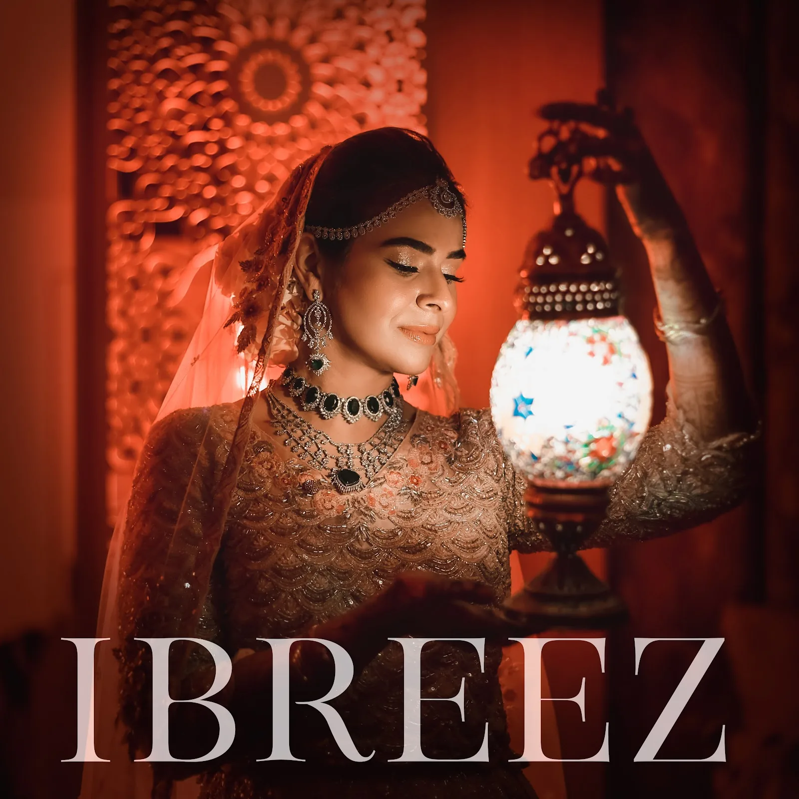 Ibreez — bridal portrait lit by a mosaic lamp